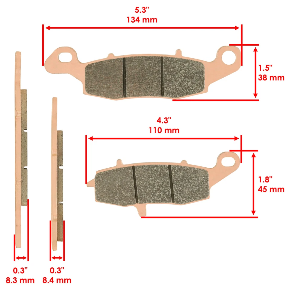 Front And Rear Brake Pads for Kawasaki Z750S Z 750S ZR750K ZR 750K 2005-2006 - Image 3 of 4