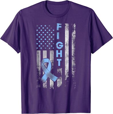 Prostate Cancer Awareness Shirt Fight American Flag Unisex T-Shirt
