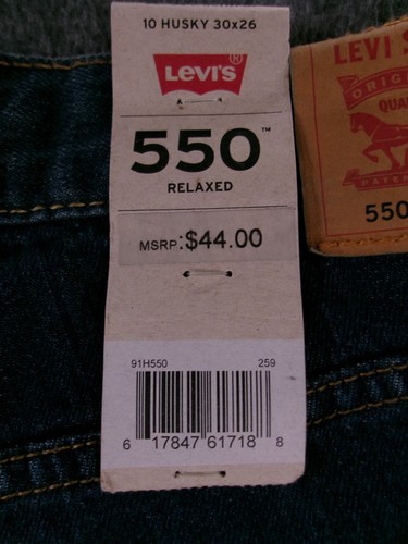 Levis 550 Jean Youth 10 Husky Blue Relaxed Fit Causal Light Wash Tag 30X26 - Picture 16 of 18