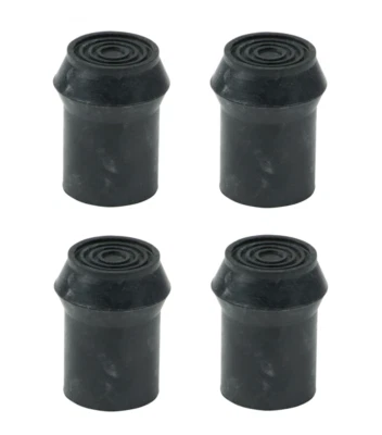 Walking Stick Rubber Tips Feet Cane D-Type Ferrules - Pack of 4 - 19mm (3/4")