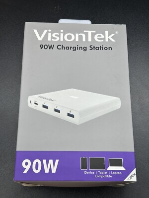 VisionTek - USB-C 90W Charger with USB 3.0 4 ports
