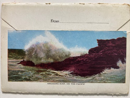 VINTAGE-POSTCARD FOLDER-THE COAST LINE-CALIFORNIA - Picture 2 of 9