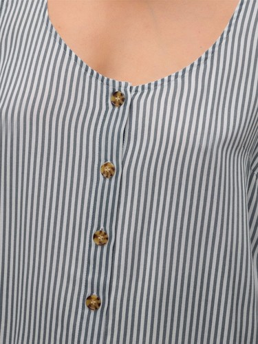 VERO MODA Blusa sin mangas con cuello en U y estampado a rayas. - Imagen 5 de 15