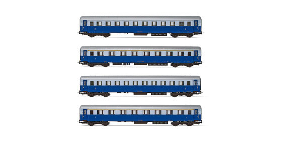 Rivarossi HR4324 FS, 4-tlg. Set Reisezugwagen &bdquo;Treno Azzurro", Ep III, NEUHEIT