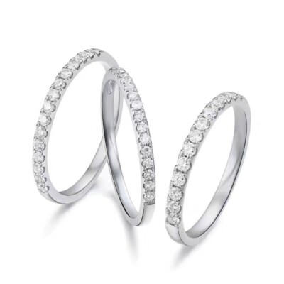 Halb Eternity Ring aus 925er Silber mit Zirkonia Damen Mädchen Schmaler Ring
