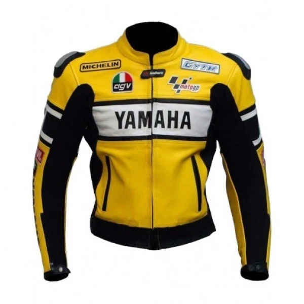 YAMAHA Hommes Veste en Cuir Moto Veste en Cuir de Motard Veste Motard en  Cuir 50