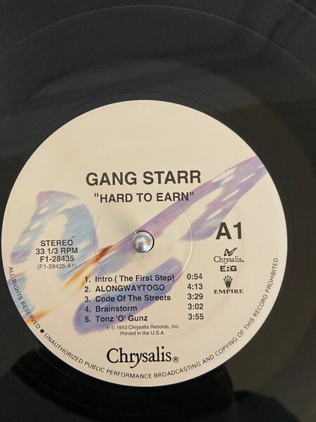 US オリジナル/Gangstarr/LP レコード Gang Starr / Hard To Earn 1994 US Original 2LP Vinyl Chrysalis DJ