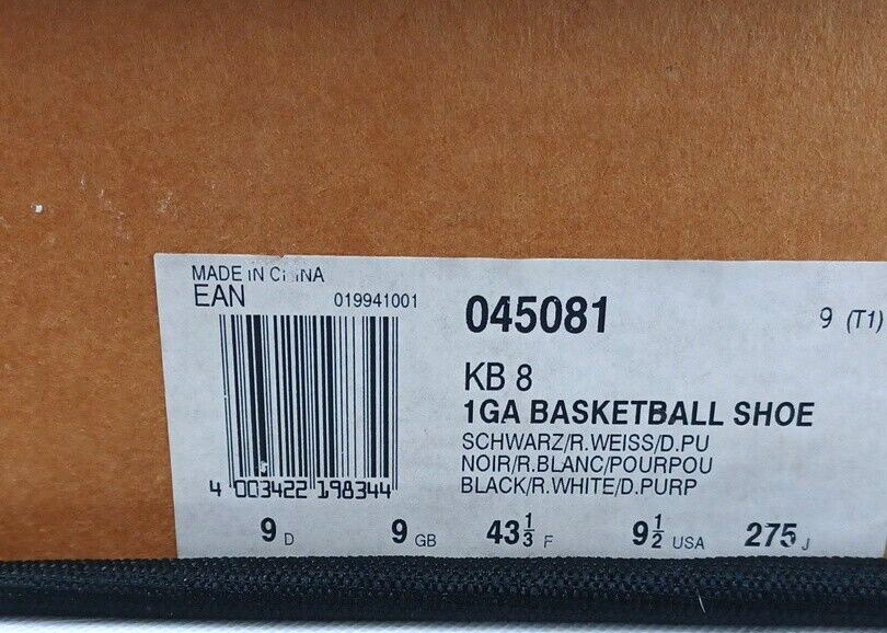 1997 Adidas Kobe Bryant Crazy Eight SNEAKERS KB 8 045081 1997 Adidas Kobe Bryant Crazy Eight SNEAKERS KB 8 045081