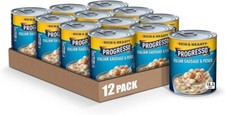 Progresso Italian Sausage  Potato Canned Soup, Gluten Free 18.5 Oz, Pack of 12