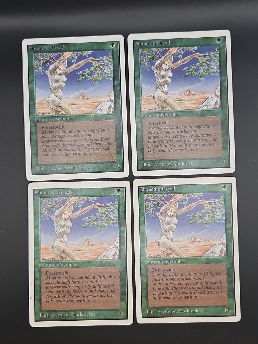 Magic The Gathering Unlimited Shanodin Dryads X4 MTG Vintage Old School