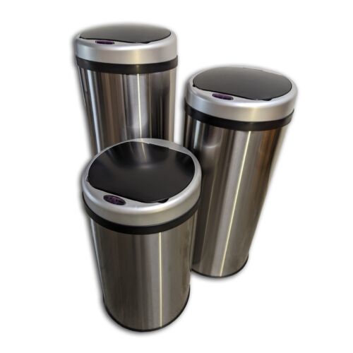 Sensor Abfalleimer Mülleimer aus Edelstahl Moderner Papierkorb Hygiene Sauber - Bild 1 von 24
