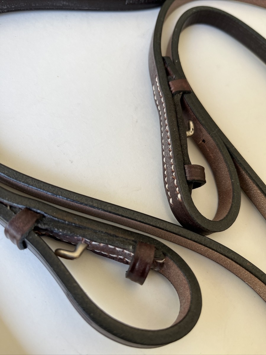 Rênes Anglaises Weymouth En Cuir Uni Marron - Taille 3/8" - Fabriquées En Angleterre