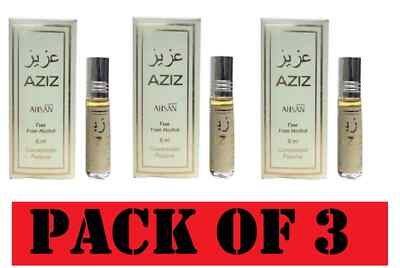 AHSAN Attar Aziz 6ml perfume long lasting fragrance use in gifting PACK OF 3 ATR