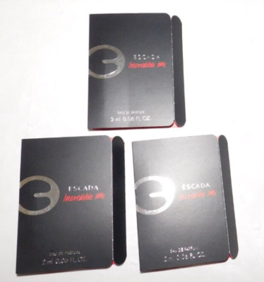 ESCADA INCREDIBLE ME PERFUME TRIAL SAMPLE VIAL 2 ML 0.06 FL OZ Lot of 3 New