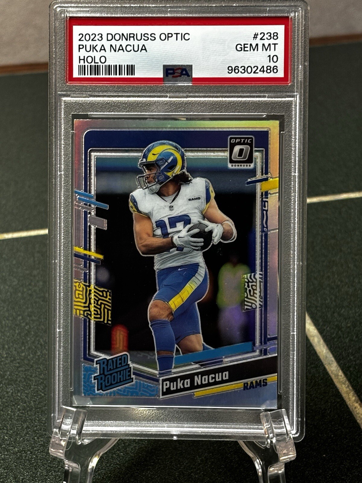 2023 Donruss Optic Puka Nacua Holo Prizm PSA 10 Rams RC