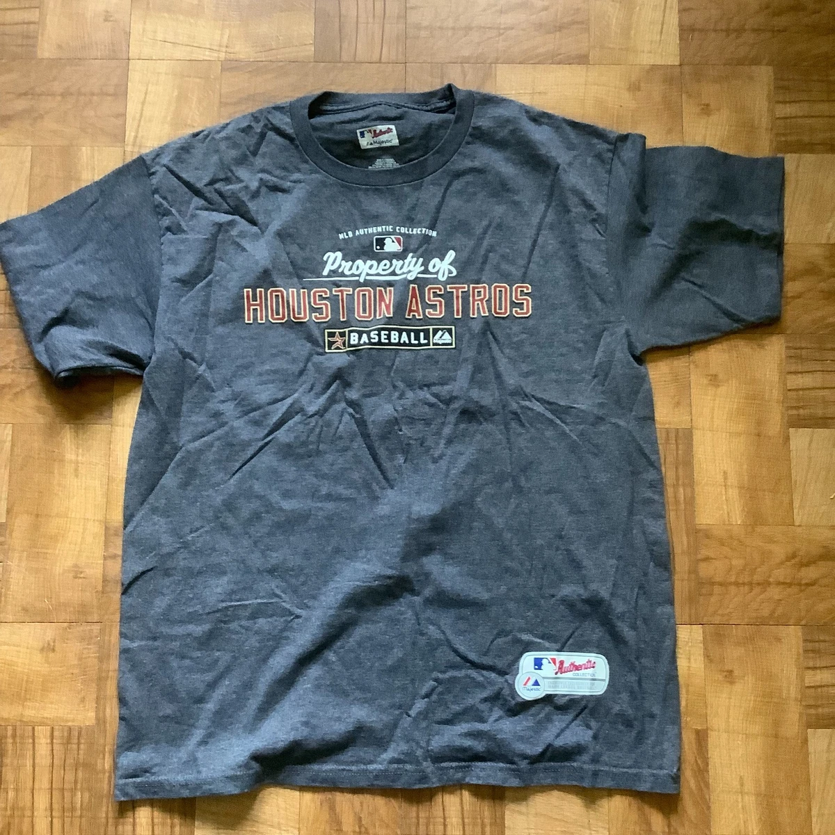 Majestic Property of Houston Astros Baseball 2000's Logo T-Shirt sz L