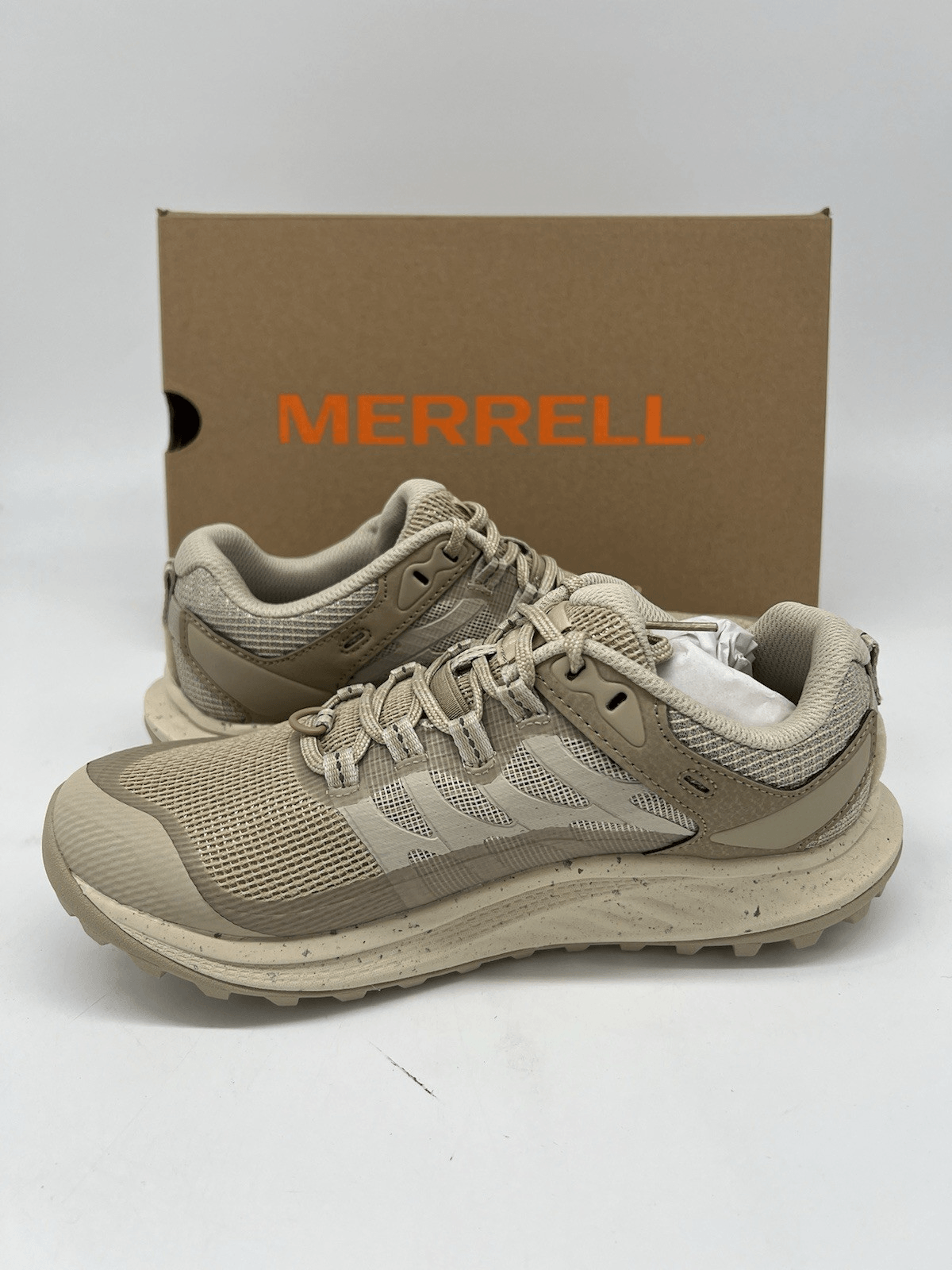 Scarpe da ginnastica Merrell Antora 3 beige trail da donna taglia 10 prezzo al pubblico consigliato $125
