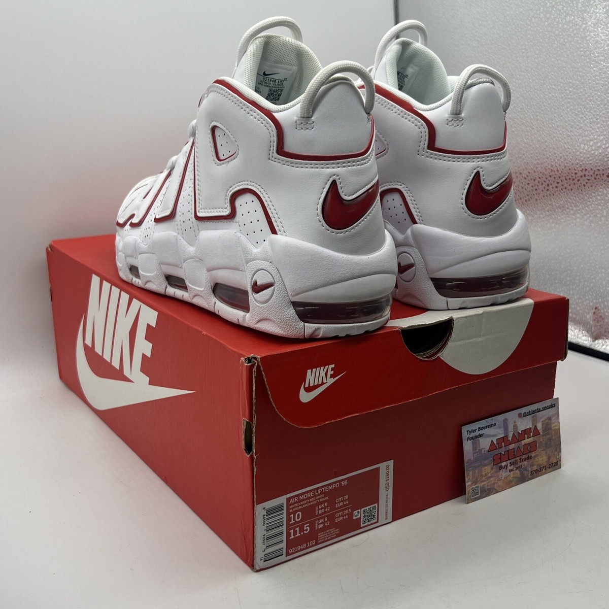 Size 10 - Nike Air More Uptempo White Varsity Red 2018 Leather