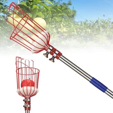 BsBsBest Fruit Picker Pole with Basket, Telescoping Fruit Picker Tool