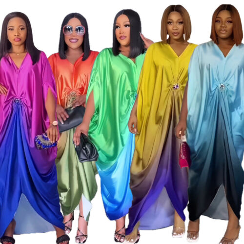 Abito da cocktail africano dashiki caftano donna manica a pipistrello abito da sera - Foto 12 di 22