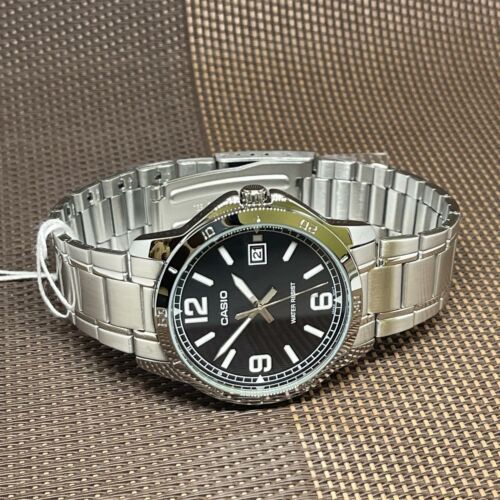 Casio MTP-V004D-1B2 Standard Analog Stainless Steel Bracelet Men's Dress Watch - Picture 7 of 12