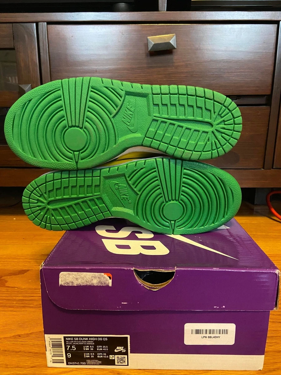 Nike SB Dunk High Supreme 'By Any Means Brazil' Green/Yellow - Mens Size 7.5