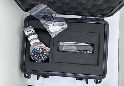 Seiko Prospex PADI Samurai SRPF09 SRPB99 Pepsi, Diving Box, And Diving Knife