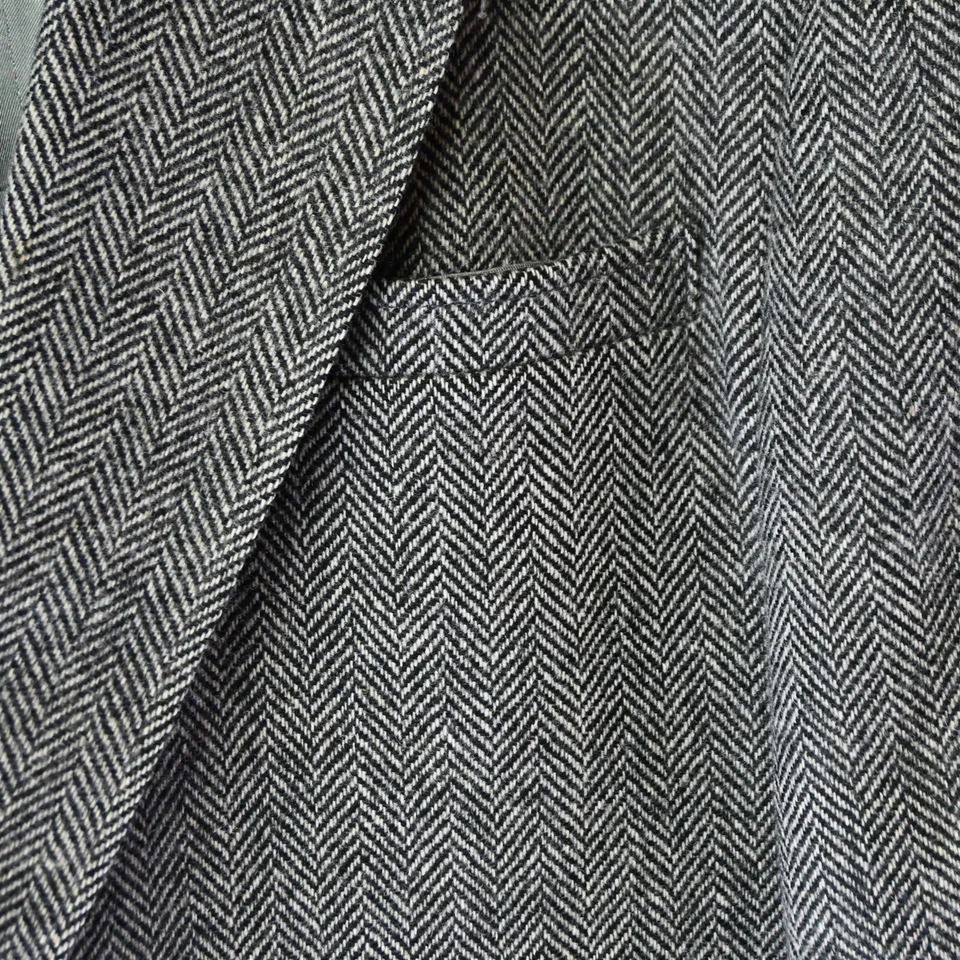 Blazer Traje Chaqueta Abrigo Deportivo De Colección Lands' End 44R Gris Espiga Tweed 2 Btn Foto 4 de 4