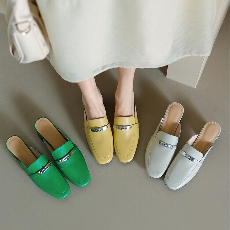 PANTOFOLA D’ORO Sandali donna pelle scarpe slip on punta chiusa tacco senza schienale ciabatte mules