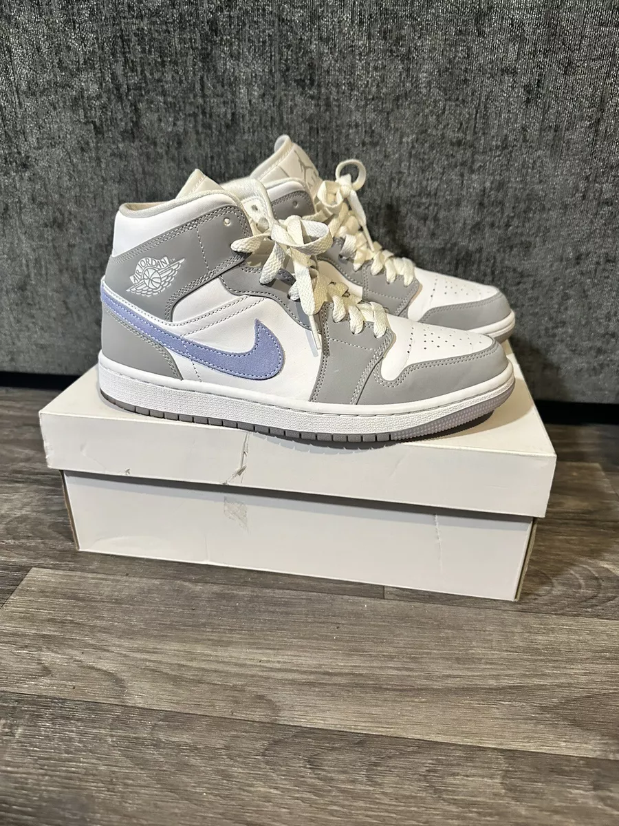 Nike Air Jordan 1 Mid W Blue Wolf Grey Aluminum Baby Dior UK6