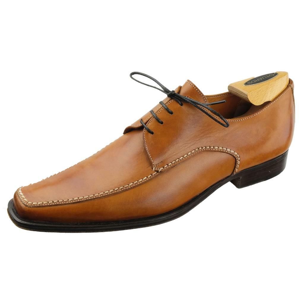 Canali Brown Leather Oxford Buckle Shoes 45.5 11.5  Made Italy Designer Dress Canali | Shoes | Canali Burnished Cognac Leather Wingtip  main image 4