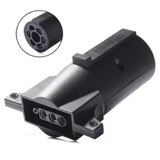 RV 7-Way Blade to Flat 4 Pin Trailer Light Adapter Plug Tow LED Lights Connector