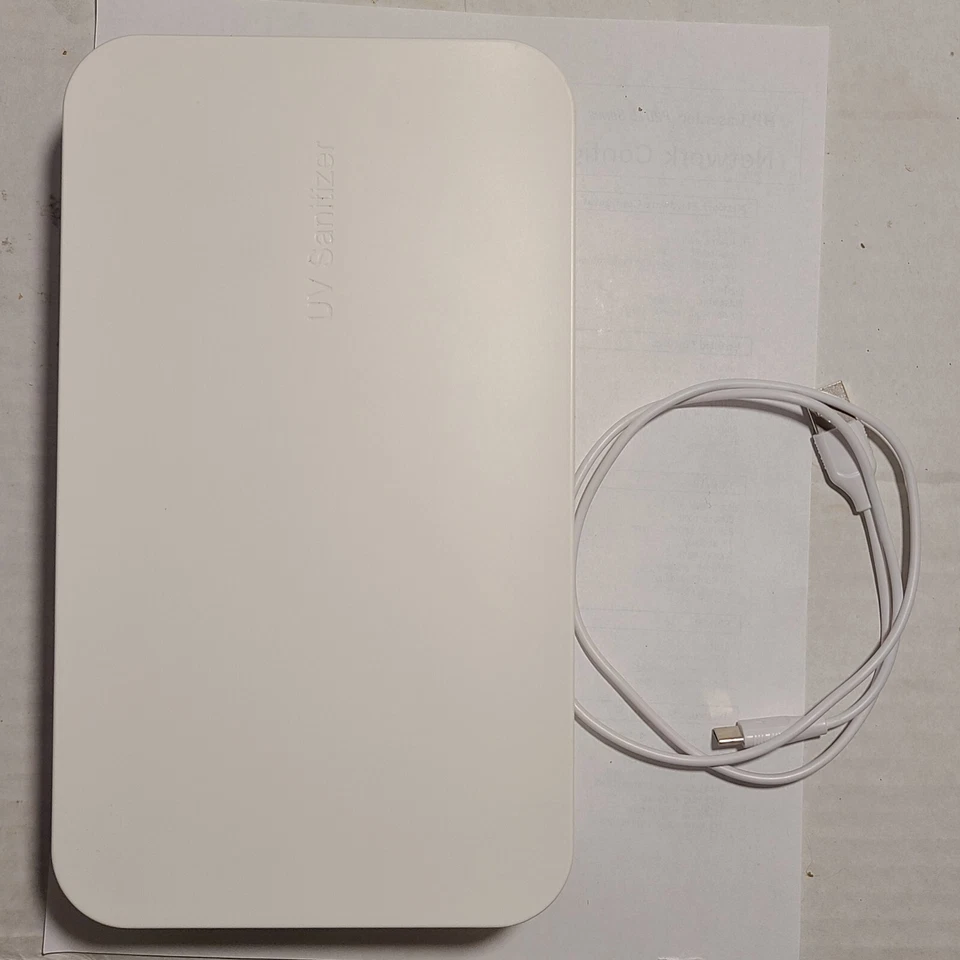 Caja Desinfectante UV Qi 10W Inalámbrico Cargador Rápido Base Samsung Apple USB-C OEM Blanco Foto 3 de 4