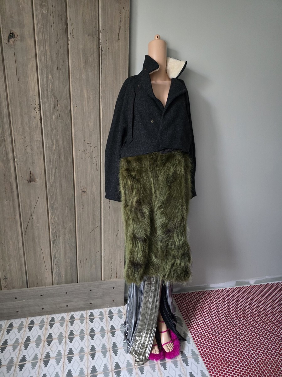 TOGA ARCHIVES super cool coat WITH FUR DETACHABLE BOTTOM SZ S | eBay