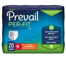 4 packs Prevail Per-Fit  Adult Briefs / Pull-up Diapers  80 Total Lot 