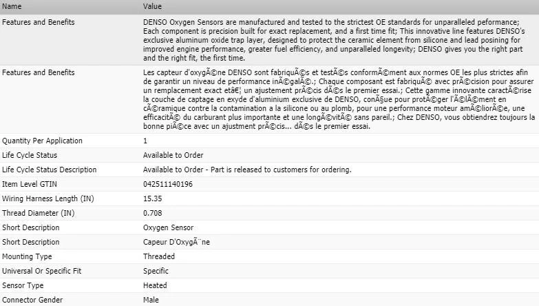 Oxygen Sensor Upstream DENSO for 1996-1998 CHEVROLET C2500 V8-5.0L - Image 2 of 4