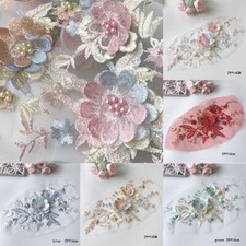 Lace Patch Wedding Dress Flower Embroidered Beaded Stickers Three-Dimensional