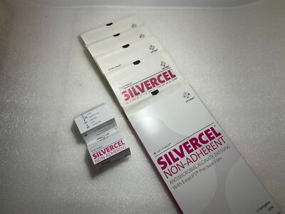 SILVERCEL NICHT HAFTENDER VERBAND 10cm X 20cm X 5 ANTIMIKROBIELLES ALGINAT