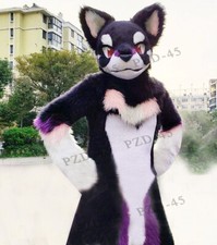 Long Fur Husky Dog Fox Mascot Costume Fursuit Halloween Suit Cosplay 111