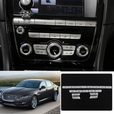 For Jaguar XJL 10-19 Silver Alloy Console Infotainment System AC Button Sticker