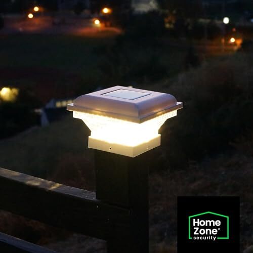 Home Zone Security 2 Pack Solar Post Cap Lights 12 Lumens ELI1243G White