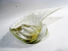 Midcentury Alfredo Barbini Bullicante Shell Bowl Sea Forms Italian Murano Glass