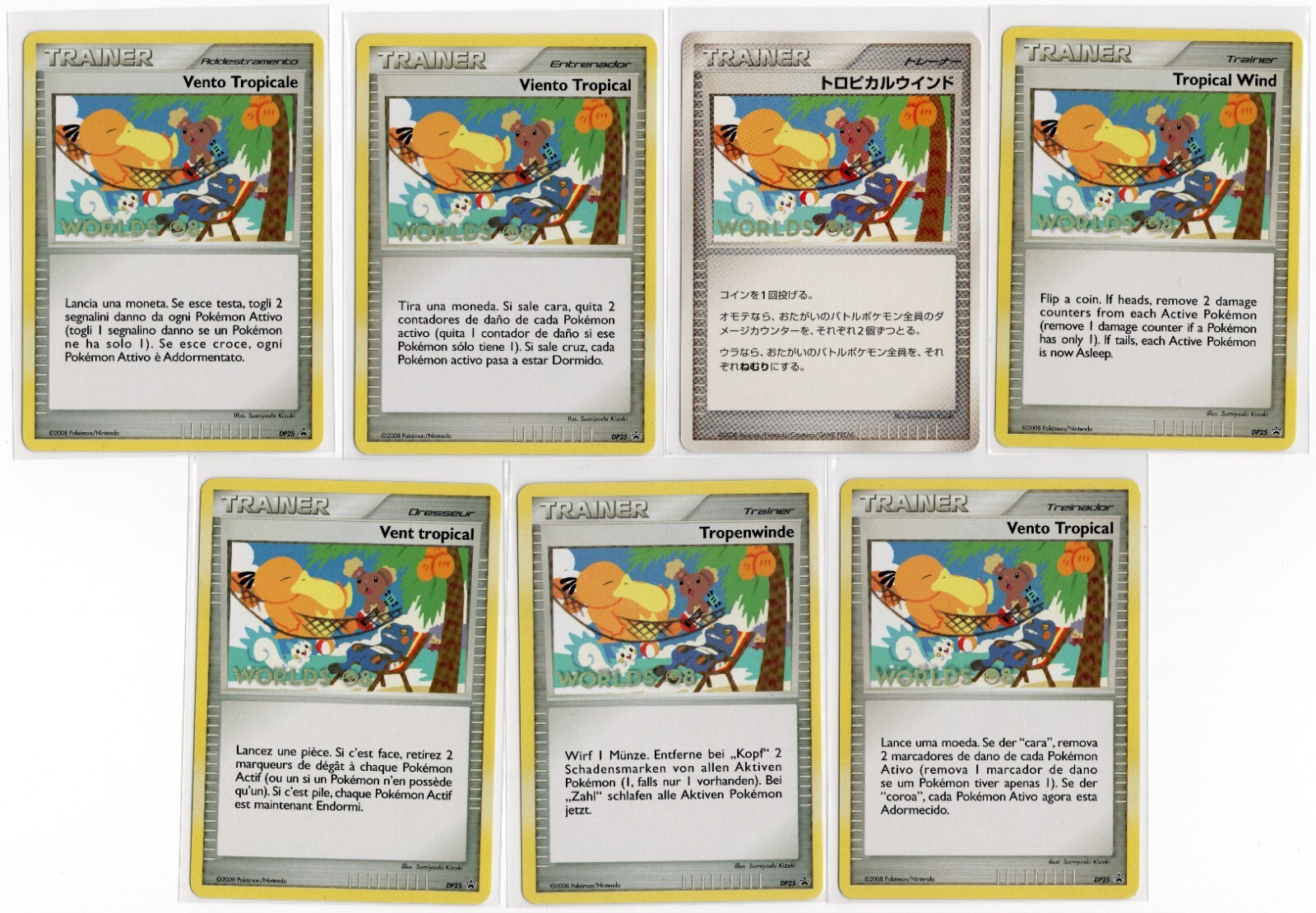 Pokemon COMPLETE SET of Tropical Wind DP25 World Championships 2008 Promos NM!!