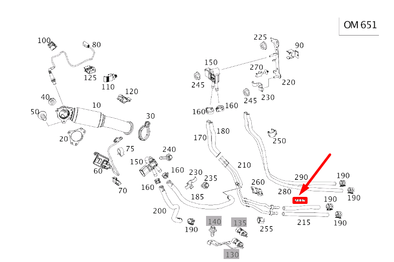 MERCEDES-BENZ CLA C117 Abgasschlauch A2464920659