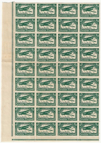 1919 Germany Reich - Sheet Edge 40 p. Bible in Flight Airmail MNH**