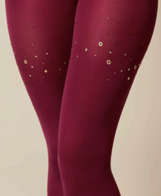 Agent Provocateur Ginger Soiree Tights color: Burgundy / Gold Size: Medium 39834
