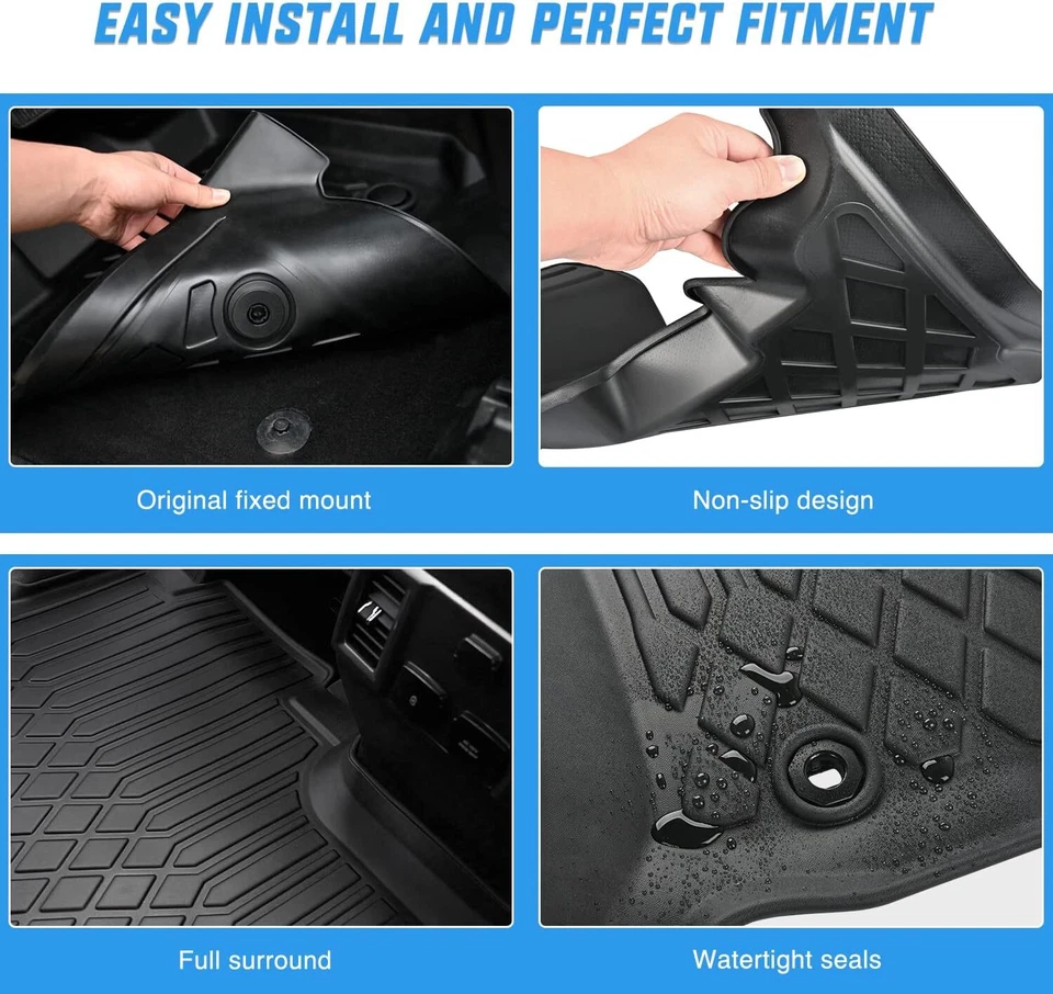 Nilight TPE Floor Mats for Ford F-150 F150 Lightning SuperCrew Cab Bucket Seats Foto 4 de 4