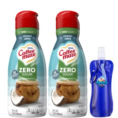 CoffeeMate Zero Sugar Coconut Creme  Liquid Coffee Creamer 32 oz 2 pk w/ Bottle