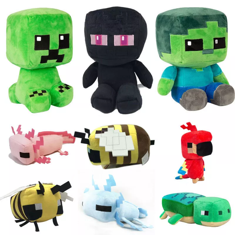 Minecraft Peluche officielle 20 cm - Plush Creeper, goat, bee, enderman  Axolotl