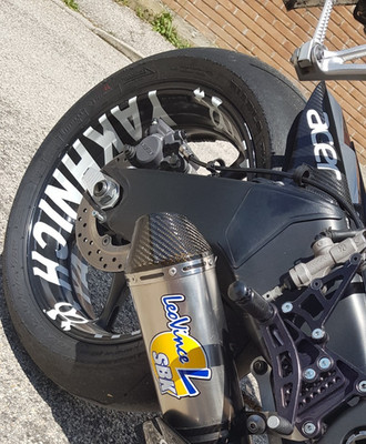 Motorrad Grafik Aufkleber für den Innenraum Felge personalisiert Logo zur Auswahl Vinyl